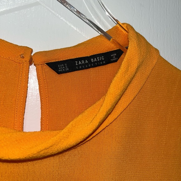 🌹Zara Basics Mock Turtleneck Orange Top Small - Picture 3 of 10